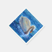 Wit-zwanenschilderij, watervogel, vogel servetten (Hoek)