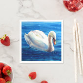 Wit-zwanenschilderij, watervogel, vogel servetten (Insitu)