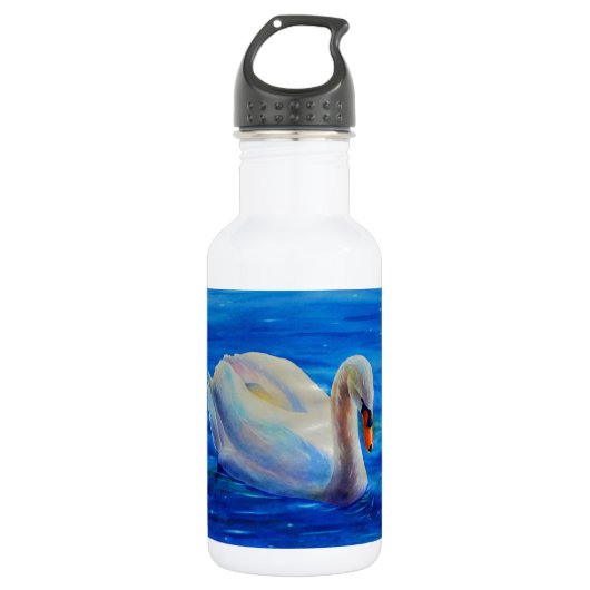 Wit-zwanenschilderij, watervogel, vogel waterfles  (Voorkant)