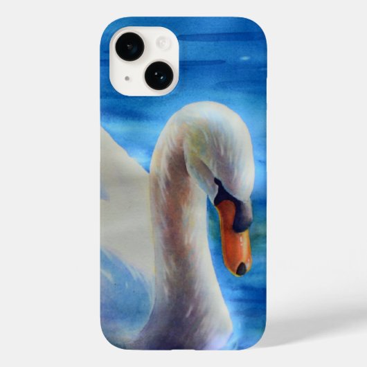 Wit-zwanenschilderij, watervogel, vogelkar Case-Mate iPhone case (Achterkant)