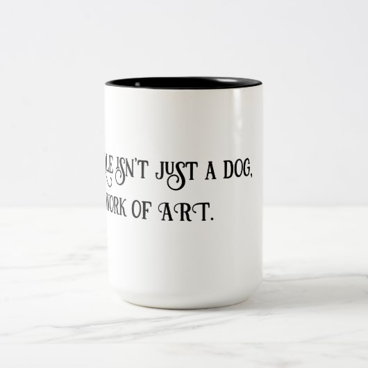 Wit/Zwart 15oz Poodle is ART Work Coffee Mok (Center)