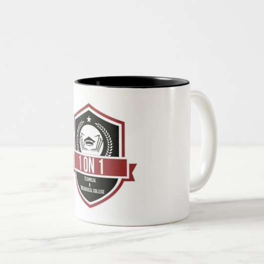 Wit/Zwart 1 op 1 TNTC Mok (Voorkant rechts)