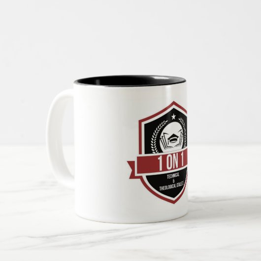 Wit/Zwart 1 op 1 TNTC Mok (Voorkant links)