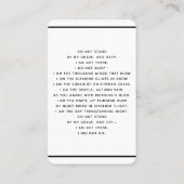 Wit zwart aangepaste foto begrafenis gebedskaart visitekaartje (Achterkant)