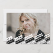 Wit & Zwart Afstuderen 2 Fotouitnodiging Kaart (Achterkant)