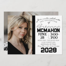 Wit & Zwart Afstuderen 2 Fotouitnodiging