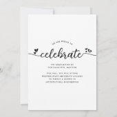 Wit Zwart Afstuderen 4 Foto Calligrafie Harten Aankondiging (Achterkant)