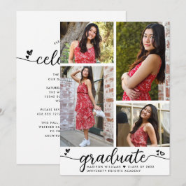 Wit Zwart Afstuderen 4 Foto Kalligrafie Harten Kaart