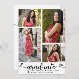 Wit Zwart Afstuderen 4 Foto Kalligrafie Harten Kaart