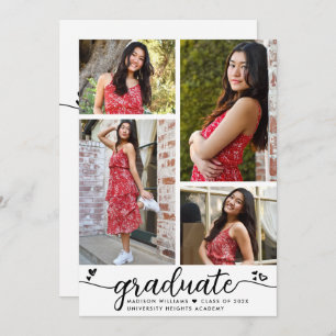 Wit Zwart Afstuderen 4 Foto Kalligrafie Harten Kaart