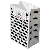 Wit Zwart Afstuderen Afstuderen Afstudeerder Pette Medium Cadeauzakje (Achterkant Gekanteld)