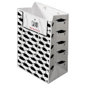 Wit Zwart Afstuderen Afstuderen Afstudeerder Pette Medium Cadeauzakje (Voorkant Gekanteld)