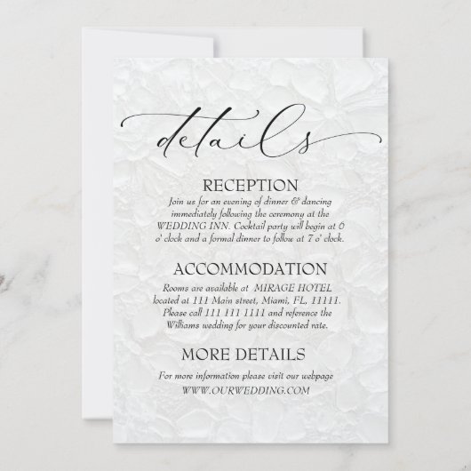 Wit zwart alles in één elegant kaart (Achterkant)