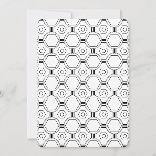 Wit & Zwart Art Deco bruiloft uitnodigingen (Achterkant)