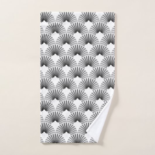 Wit & zwart Art Deco patroon Bad Handdoek (Handdoek)