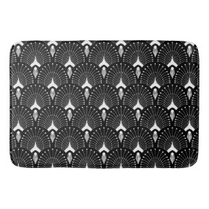 Wit & zwart art-deco patroon badmat
