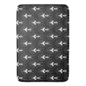 Wit & zwart art-deco patroon badmat (Voorkant Verticaal)