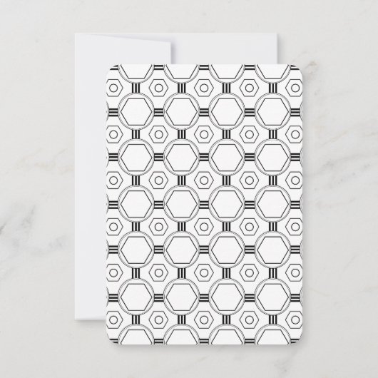 Wit & Zwart Art Deco Tafelnummers voor Trouwfeest (Achterkant)