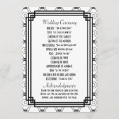 Wit & Zwart Art Deco Trouwprogramma's Programmakaart (Achterkant)