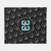 wit zwart basketbalpatroon fleece deken (Voorkant (Horizontaal))