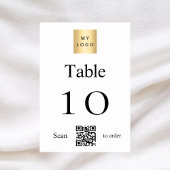 Wit zwart bedrijf logo QR code tabel nummer Kaart