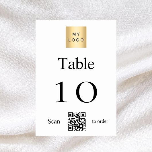 Wit zwart bedrijf logo QR code tabel nummer Kaart