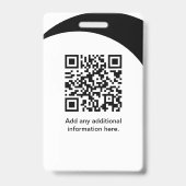 Wit/Zwart Bedrijfsfotoidentificatiebewijs, QR-code Badge (Achterkant)