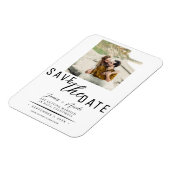 Wit & Zwart Bewaar de datum Foto Bruiloft Magneet (Linkerzijde)