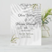 Wit & Zwart Biologisch elegant Uitnodiging (Staand voorkant)