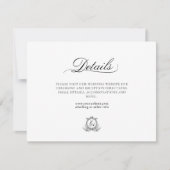 Wit Zwart Bladkam Monogram Notitiekaartje (Voorkant)