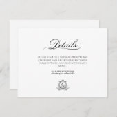 Wit Zwart Bladkam Monogram Notitiekaartje (Voorkant / Achterkant)