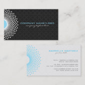 Wit Zwart & Blauw  Cirkel & Stippen Mandala Visitekaartje (Voorkant / Achterkant)
