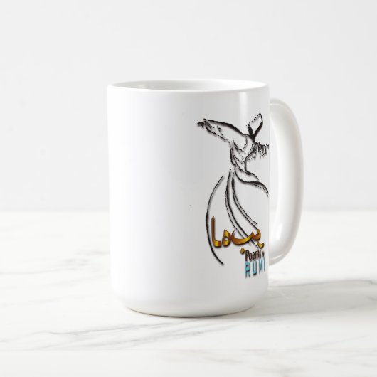 wit, zwart, blauw Rumi - Mok roofdervis (Voorkant rechts)