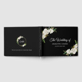 Wit Zwart  Bloemen Bruiloft Gastenboek (Volledig)