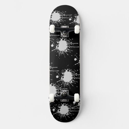Wit & Zwart Blush Abstract Skateboard Deck (Voorkant)