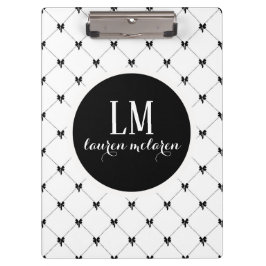 Wit & Zwart Boog Monogram Klembord