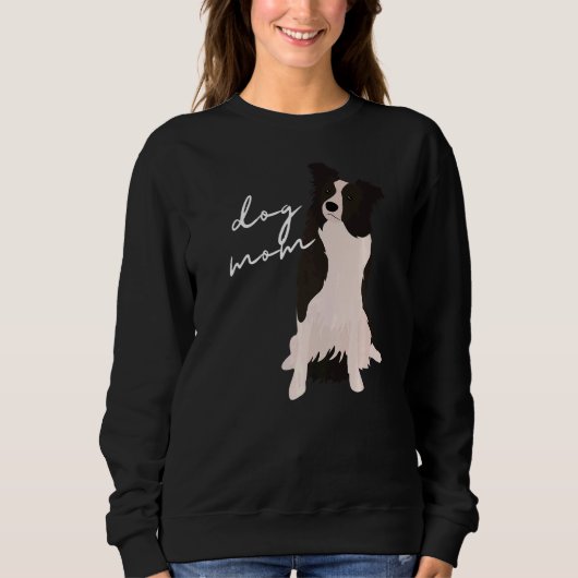 Wit & Zwart Border Collie Hond Mam Hond Mam Vrouw Trui (Voorkant)