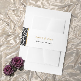 Wit Zwart Botanische Rand Namen Datum Uitnodigingen Wikkel