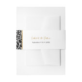 Wit Zwart Botanische Rand Namen Datum Uitnodigingen Wikkel (Voorkant Voorbeeld)
