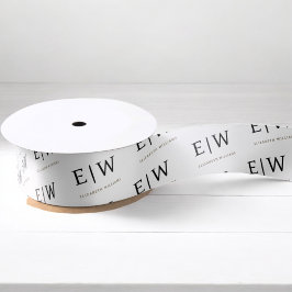 Wit Zwart Branded Bedrijfsverpakking Satijnen Lint