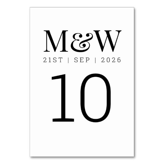 Wit Zwart Bruiloft Kaart (Voorkant)