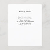 Wit zwart bruiloft programma details minimalistisc (Achterkant)