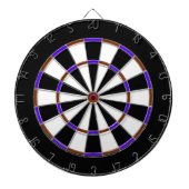 Wit, Zwart, Bruin en Blauw Metaalkooi Dartboard Dartbord (Voorkant)