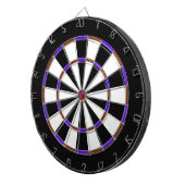 Wit, Zwart, Bruin en Blauw Metaalkooi Dartboard Dartbord (Voorkant Rechts)