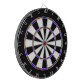 Wit, Zwart, Bruin en Blauw Metaalkooi Dartboard Dartbord (Voorkant Links)