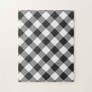 Wit Zwart Buffalo Check Plaid Patroon Legpuzzel