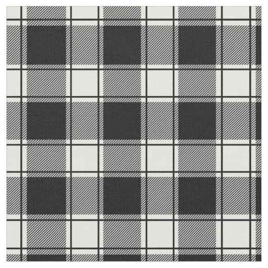 Wit & Zwart Buffalo Plaid Stof (Close Up)