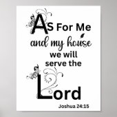 Wit Zwart Christelijke kunst gebaseerd op Joshua 2 Poster (Voorkant)