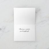 Wit Zwart Cirkel Monogram Lettertype Doe-het-zelf  Bedankkaart (Binnen)