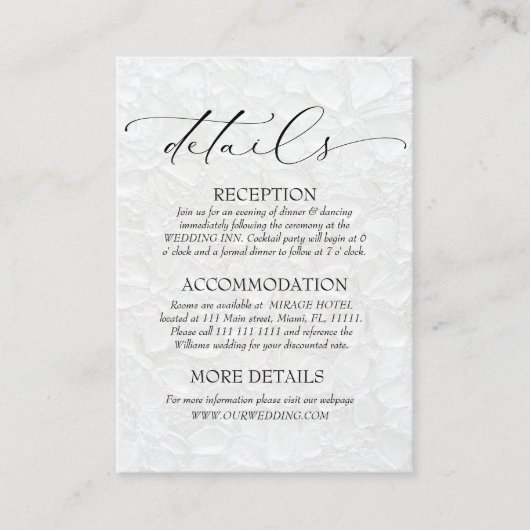 Wit & Zwart Classic Details Informatiekaartje (Voorkant)